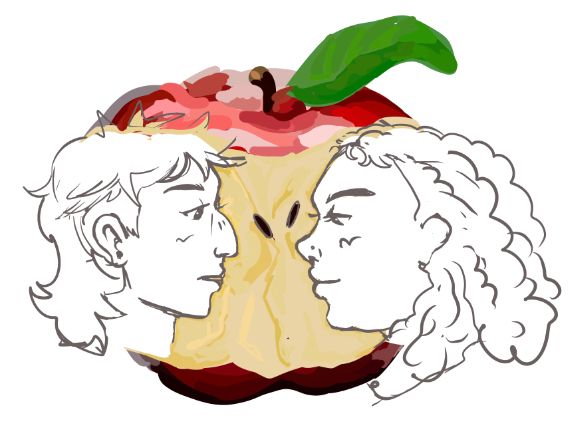 ALT: mesmo que o anterior, porém agora as silhuetas dos dois rostos estão desenhadas de forma evidente