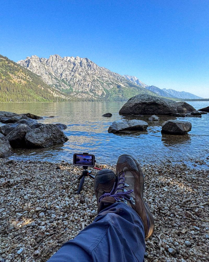 Sitting at jenny lake.