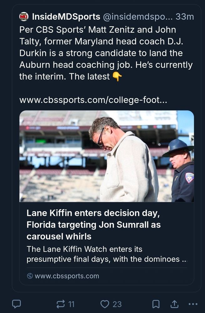 Auburn is considering hiring DJ Durkin for the full time HC job for some godforsaken reason