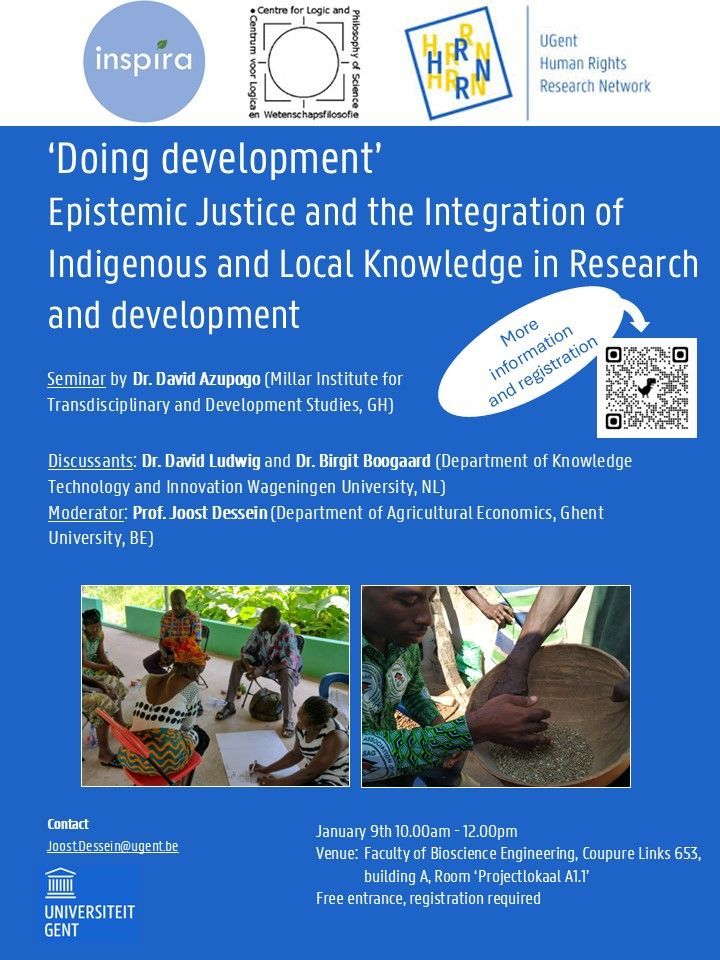 Event poster - "Doing Development", 9 Jan, University of Ghent