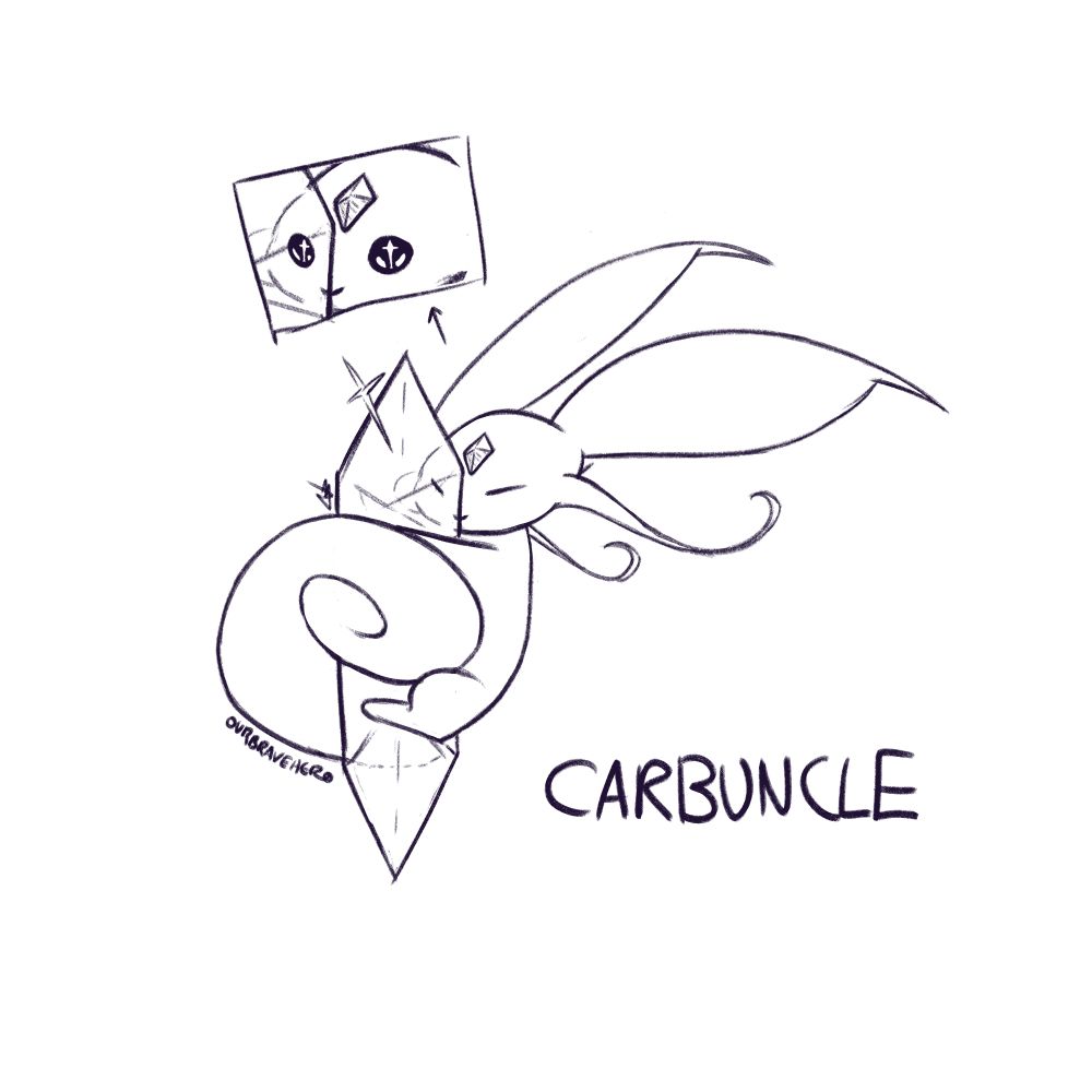 Carbuncles are rare crystal loving critters that act as guardians. Their fur will change color based on the element of the crystal they protect.