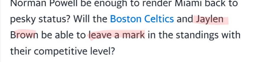 "Will the Boston Celtics and Jaylen Brown be able to leave a mark in the standings with their competitive level?"