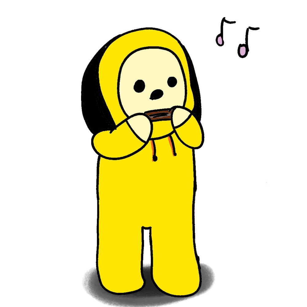 Chimmy from BT21 playing the harmonica