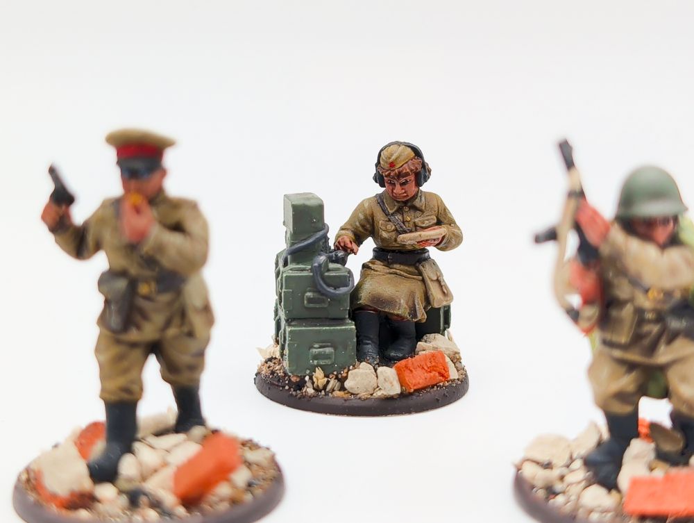 Communications officer with radio