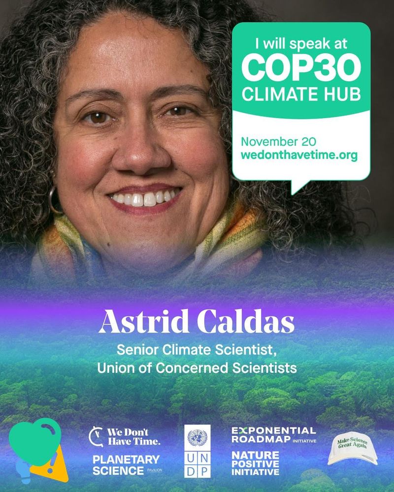 Astrid Caldas, key speaker at #COP30 on a panel on science and democracy. 