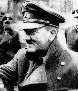 A photo of Adolf Hitler in an army uniform.