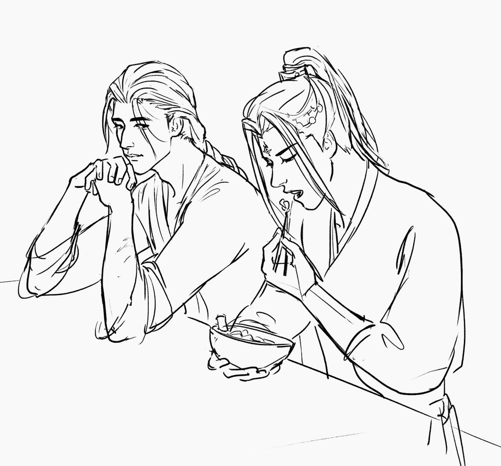 A man watches as his stubborn ahh friend finally eats