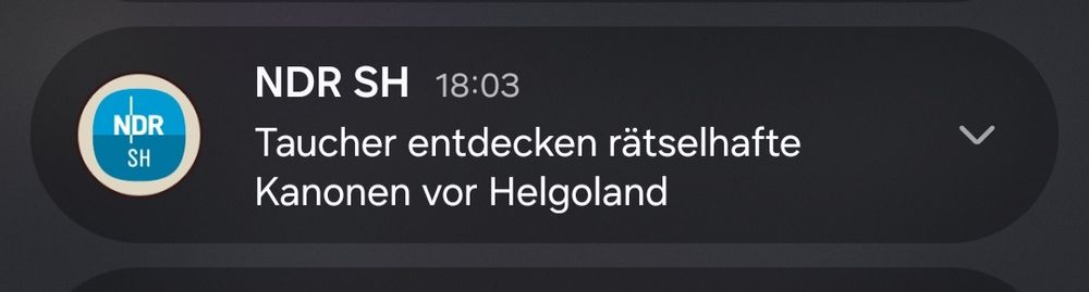 Pushmitteilung vom NDR:
Taucher entdecken rätselhafte
Kanonen vor Helgoland
