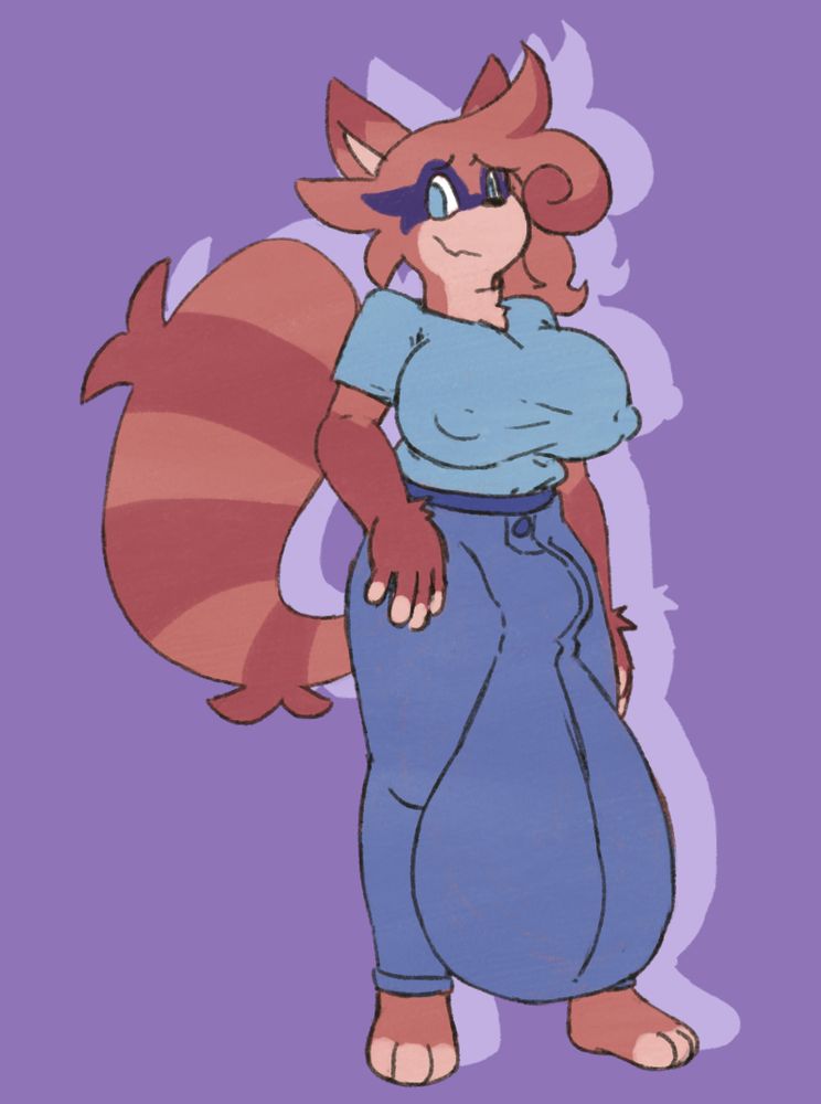 raccoon dog boy with BIG NATURALS and fat nuts bulging up under his clothes, perky nipples included