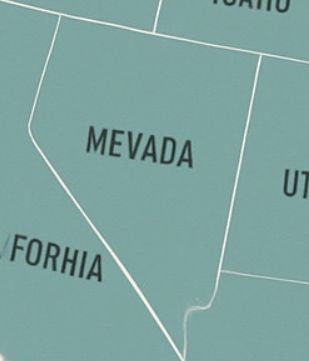 AI Slop map with the state of Mevada.