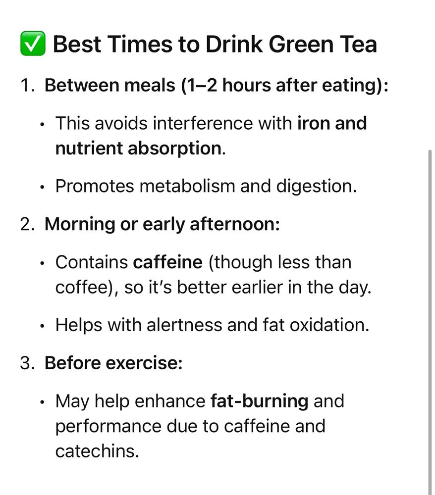 Best items to drink green tea so it doesn’t affect iron absorption