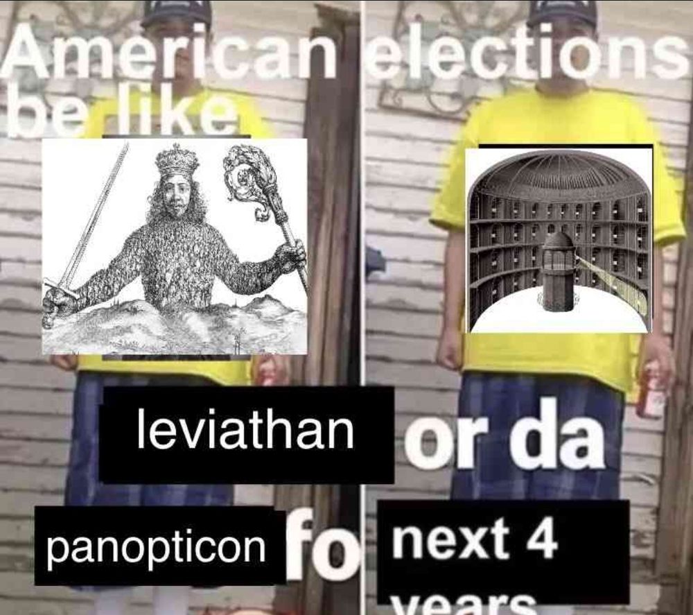 American Elections be like:

Leviathan or da panopticon fo da next 4 years