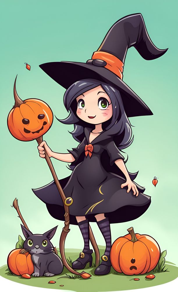 adorable withc ,cute, funny, cartoonish, detailed, clean art,clean lines