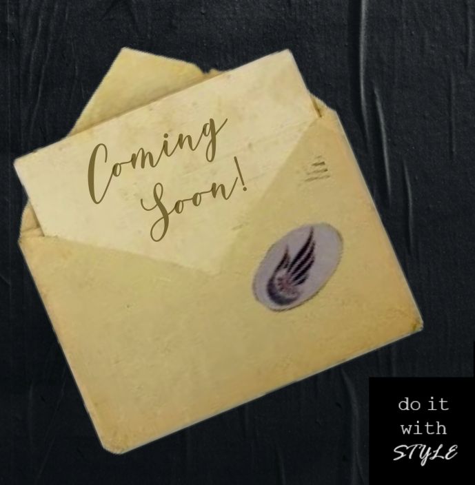 An open envelope with a letter peeking out. The letter says "Coming soon!" in cursive. There is a sticker on the envelope that appears to be a wheel with wings coming out of it. In the bottom right corner of the image is the Do It With Style logo.