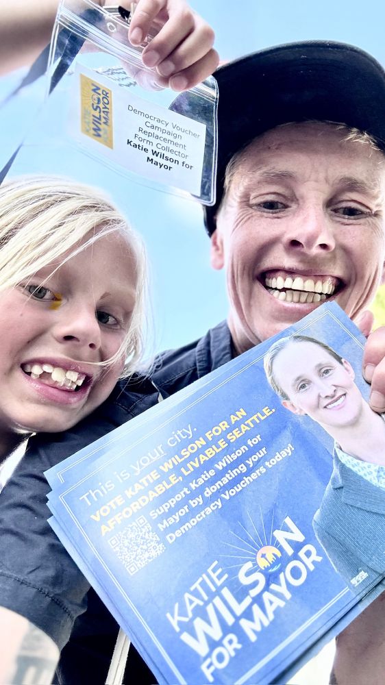 Me and kid with vote Wilson flyer 