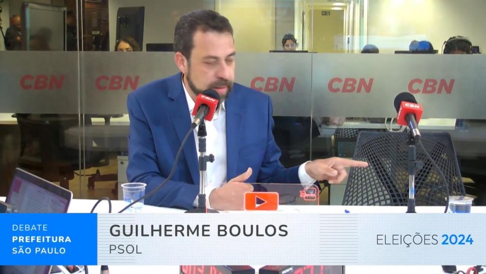 Boulos faz perguntas para cadeira vazia e chama Nunes de Gasparzinho por ausência em debate