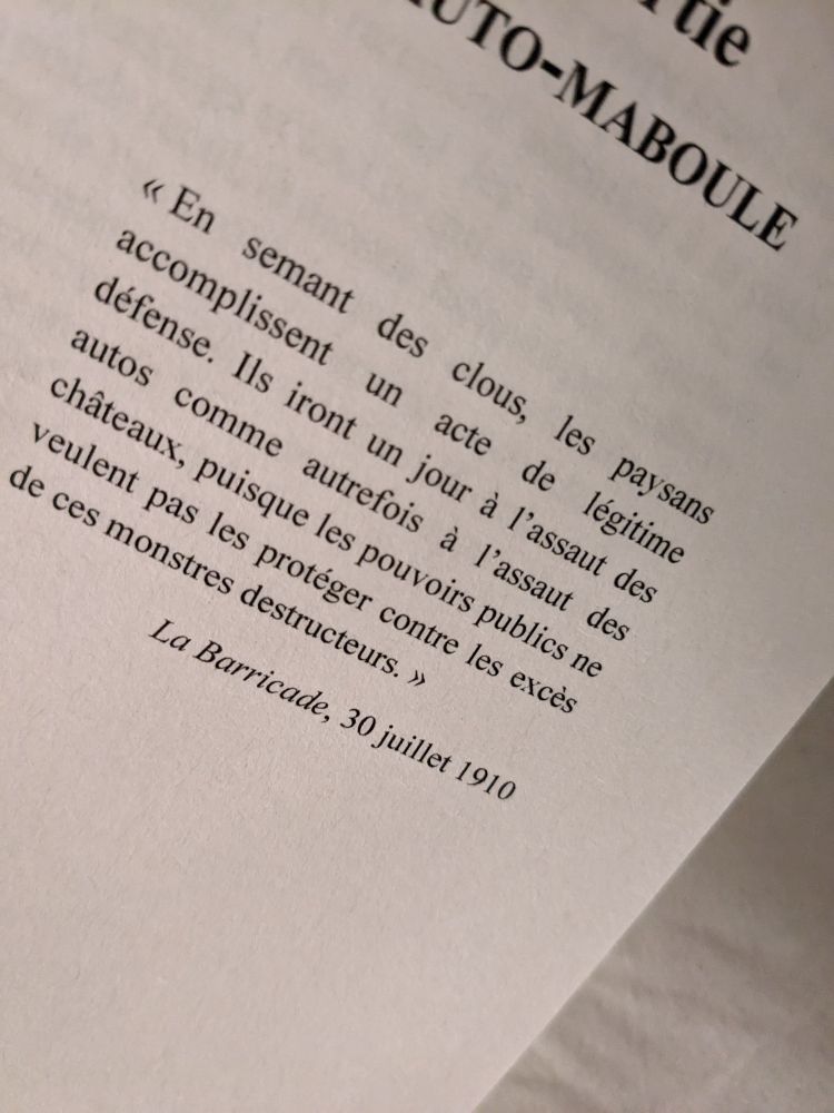 Texte pour mener la guerre prolongée aux voitures