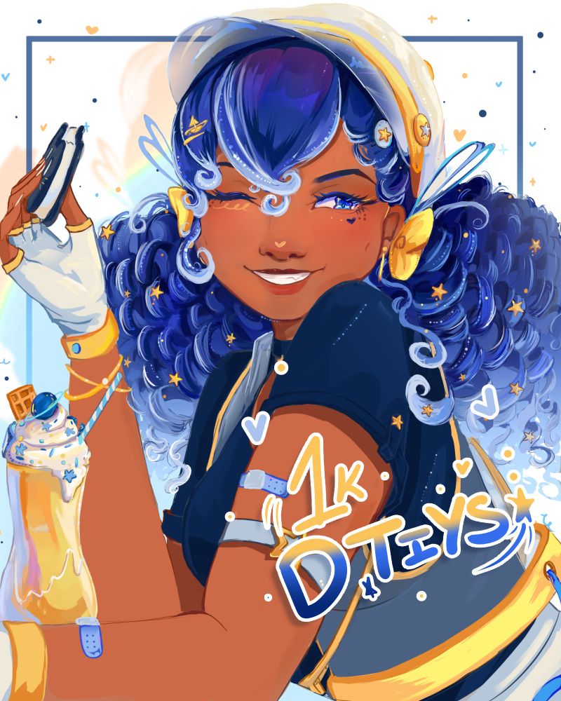 Kartune's "1k Draw This In Your Style" challenge flyer featuring her persona.