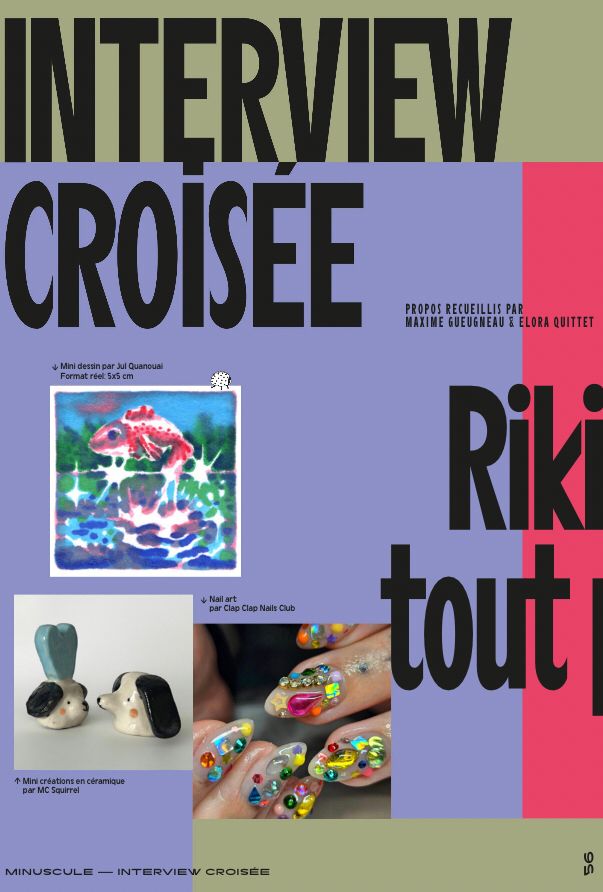 Magazine page, interview about small drawings and illustration jobs 