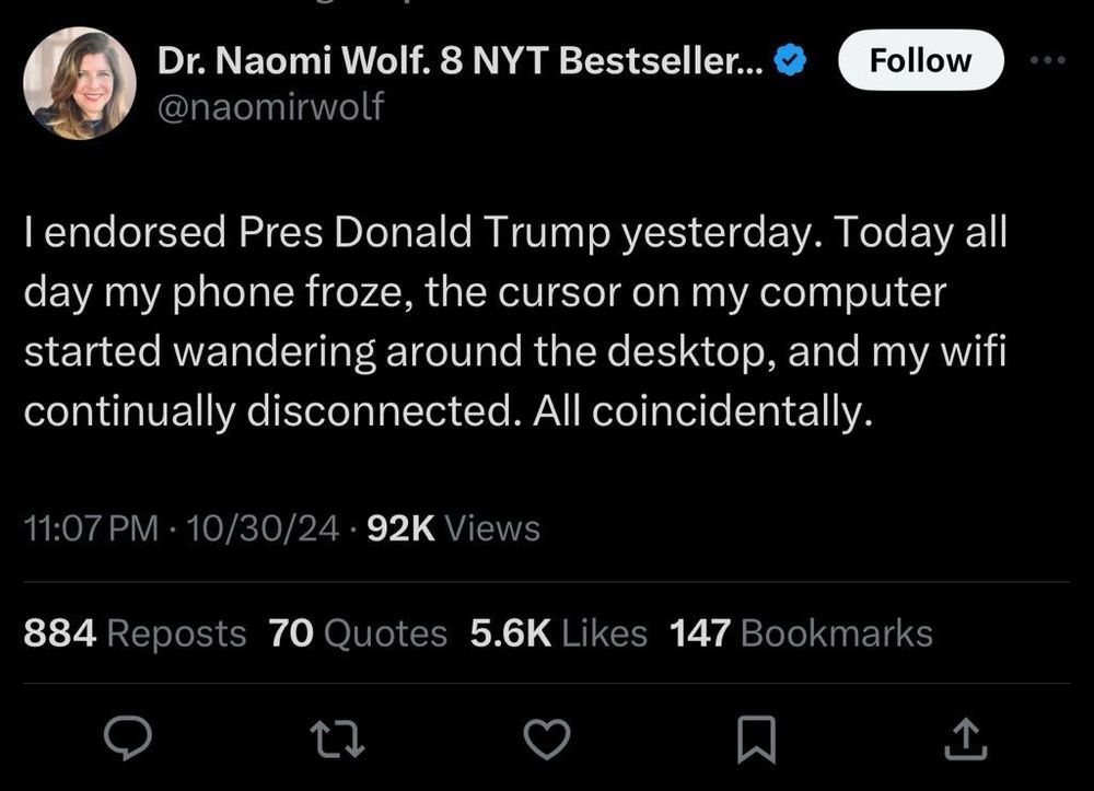 I endorsed Pres Donald Trump yesterday. Today all day my phone froze, the cursor on my computer started wondering around the desktop, and my wifi continually disconnected. All coincidentally.