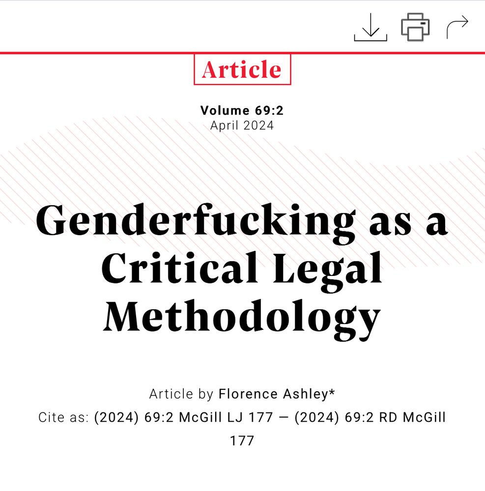 Title page of “Genderfucking as a Critical Legal Methodology” by Florence Ashley