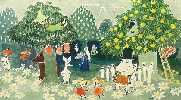 Portada libro Moomin, 1946.

Aunque tenía un estudio en Helsinki, pasó gran parte de su vida con su pareja, la artista gráfica Tuulikki Pietilä, en una pequeña isla llamada Klovharu, una de las islas Pellinge, en el golfo de Finlandia, cerca de la ciudad de Porvoo.
Falleció el 27 de junio de 2001 a los 86 años. 