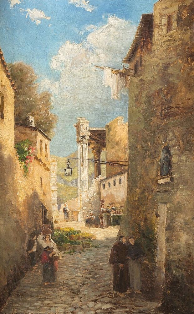 Vista de una ciudad italiana, 1888
Tal día como hoy 13 de noviembre nació la pintora alemana Emmy Lischke (1860-1919) 
