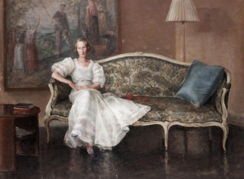 Dama de blanco, s/d.

Asistió a la Francis Holland School de Londres. Estudió arte en la Politécnica de Chelsea y posteriormente en la Royal Academy Schools , con Walter Russell y Tom Monnington . Aprendió decoración mural en el Royal College of Art y asistió a clases nocturnas de grabado.