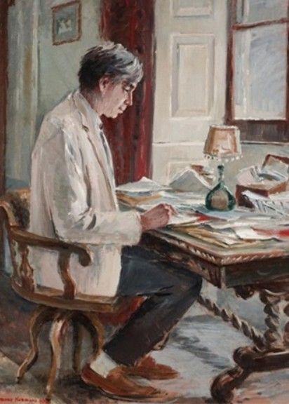 Retrato de John Randolph Lucas, 1974

Tras ganar el concurso para decorar el techo de la nueva Senate House de la Universidad de Londres en 1937, obtuvo una beca de Roma (para la British School de Roma ) en 1938, pero sus estudios allí se vieron interrumpidos por el estallido de la guerra. Absorbió cuanto pudo del Renacimiento italiano en Roma, Florencia, Arezzo y Rávena. 