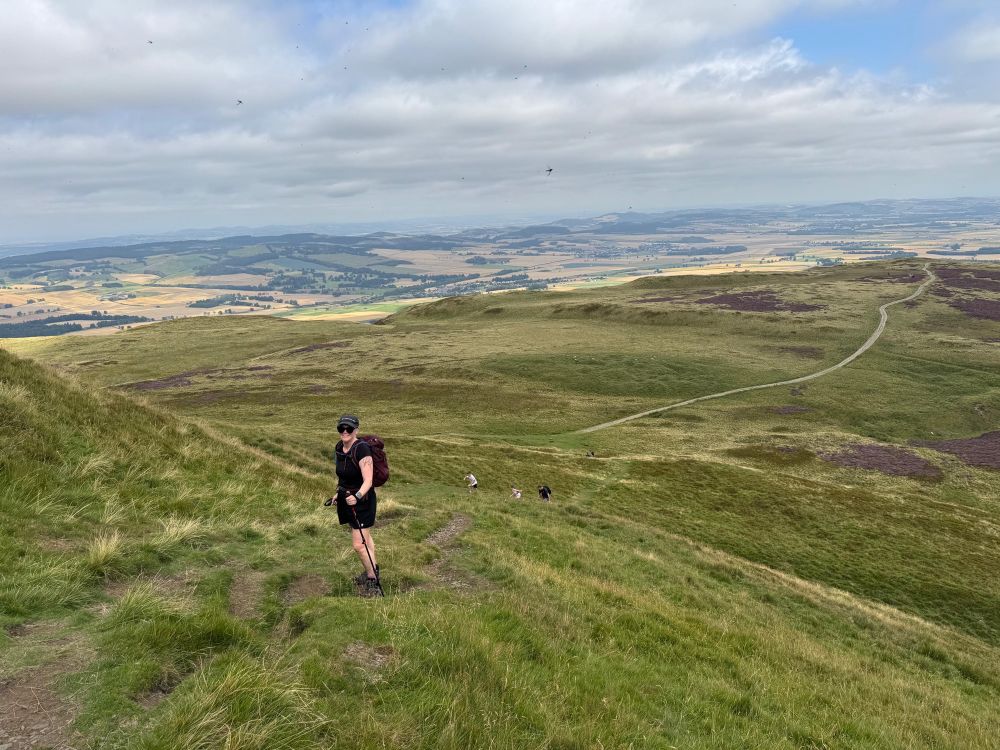 Me, hiking up towards West Lomond summit cairn 