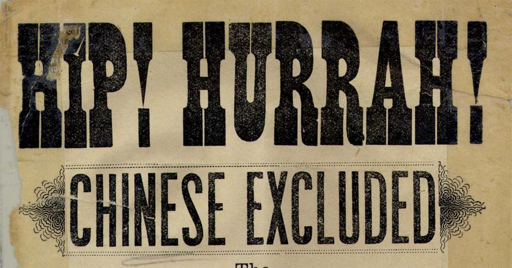 newspaper headline celebrating the Chinese Exclusion Act passed in 1882