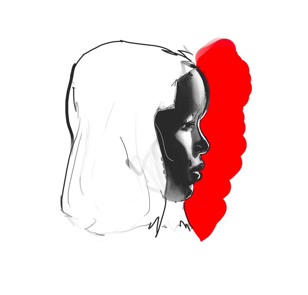 digital artwork depicting a side profile