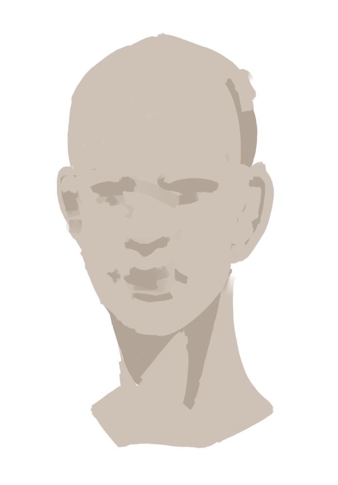 value study thing on procreate depicting a head