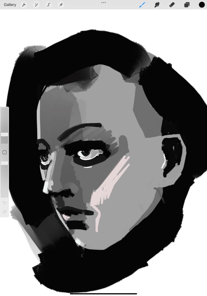 procreate drawing depicting a head