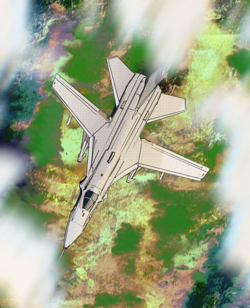 procreate painting depicting a jet fighter