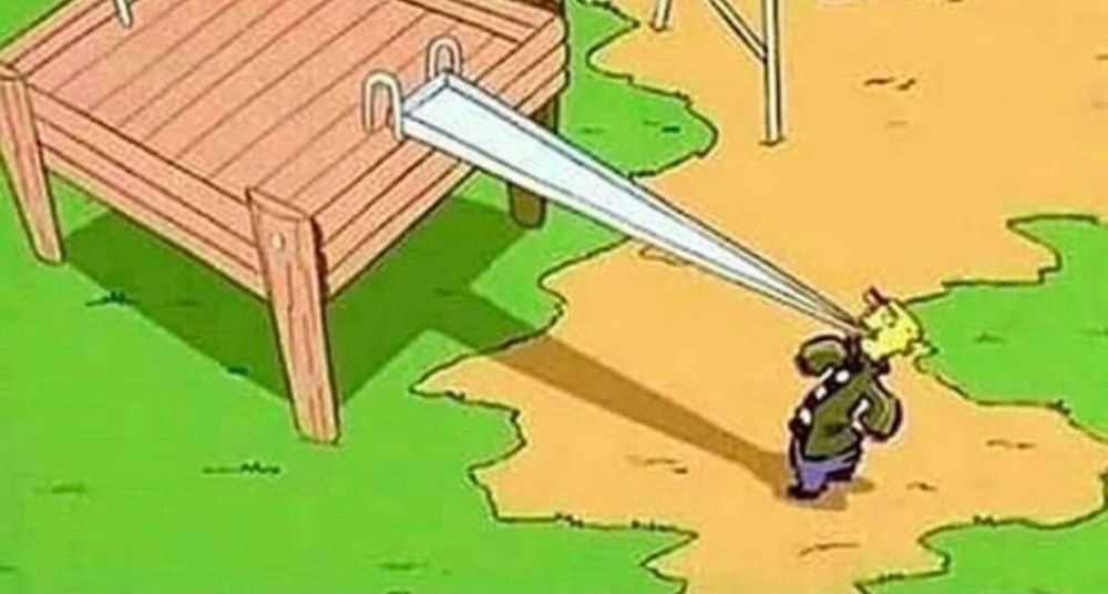 ed from edd, ed, n eddy eating a slide. 
