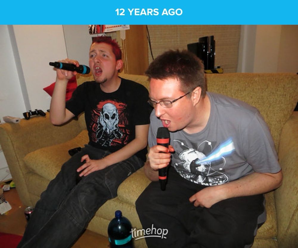 Damien and char with SingStar mics