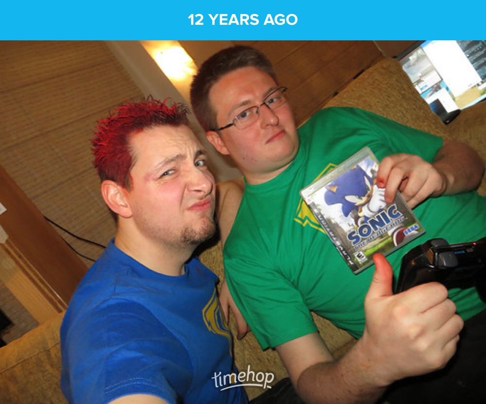 Damien and Char looking less than pleased with a PS3 copy of Sonic 2006