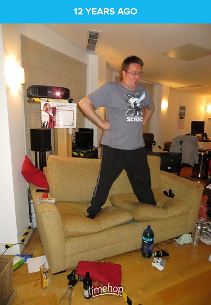 Char stood on the sofa