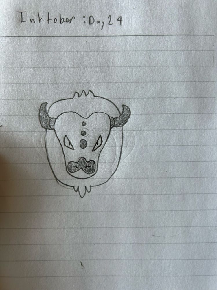A drawing of tauros in the art style of pokemon shuffle