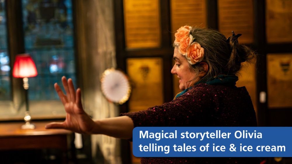 Storyteller Olivia delivering a story