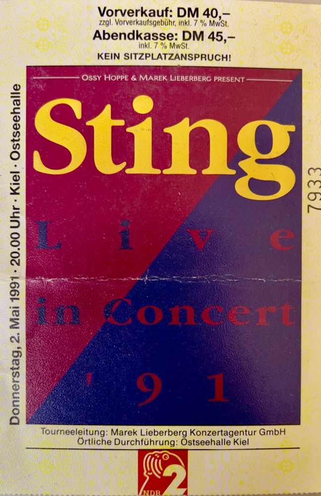Konzertticket von Sting