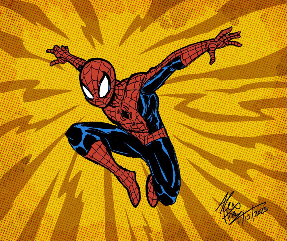 Spiderman sketch w/ color from sketch request stream