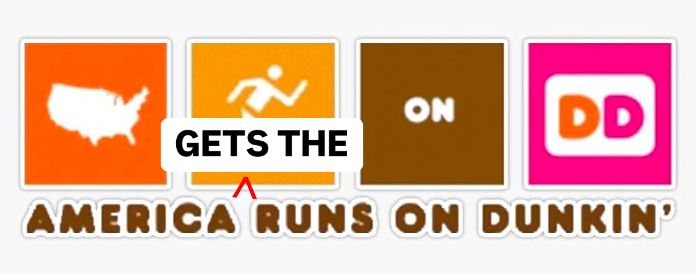 Logo “America gets the runs on Dunkin”