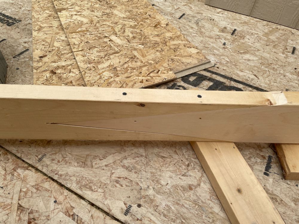 The finished splice glued and nailed together.