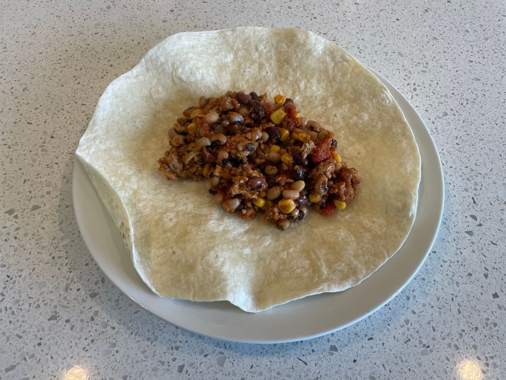 Chili on a tortilla 