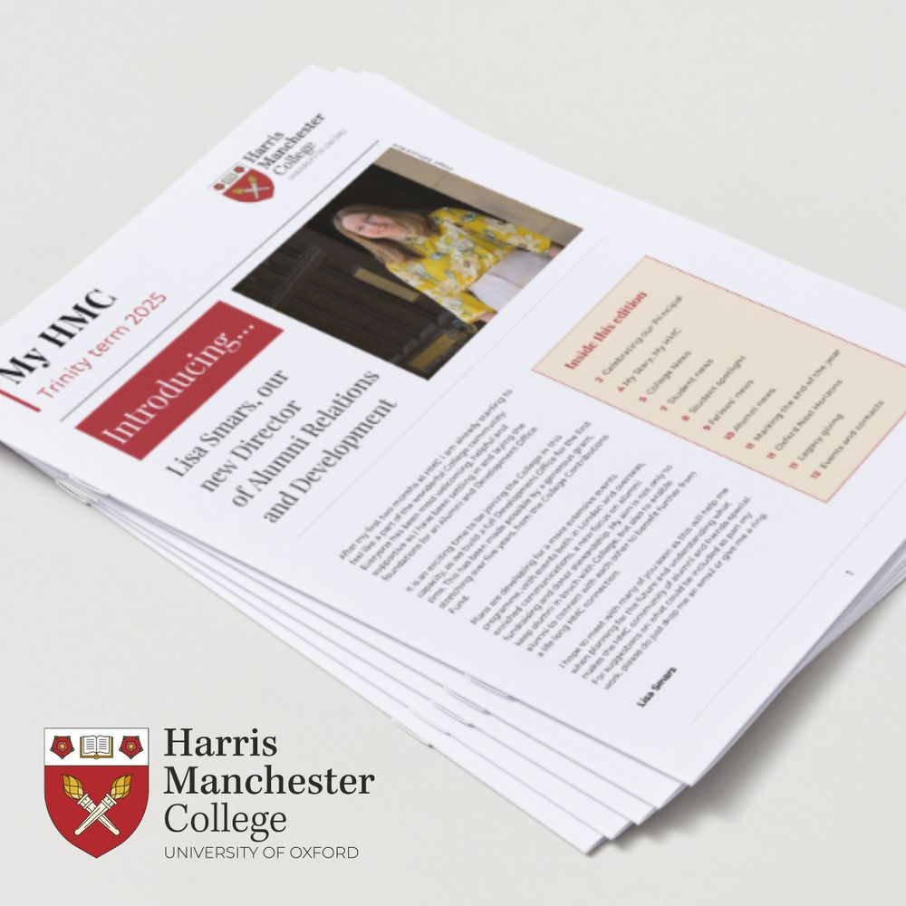 Cover of newsletter with college logo