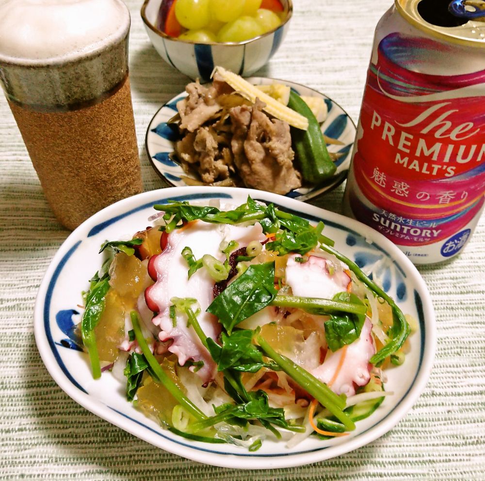 夕飯　タコのカルパッチョ
dinner, Octopus carpaccio!