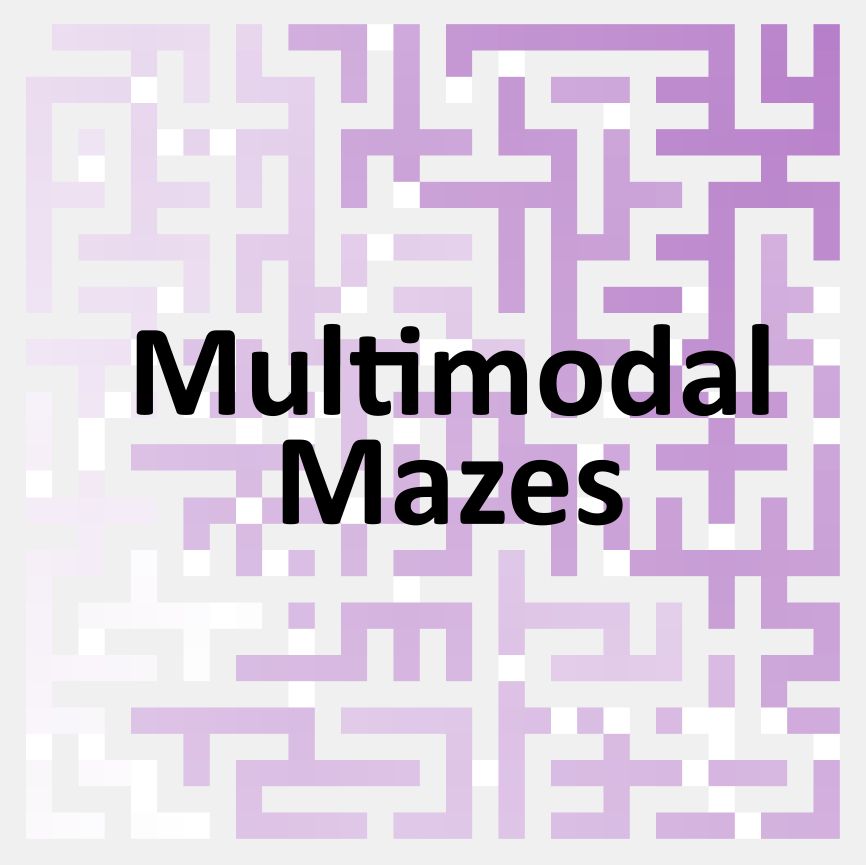 A diagram showing a maze with a gradient (of sensory cues) overlaid. 