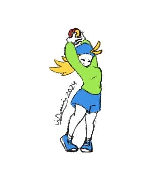 Sketch of Jennie stretching